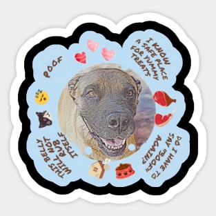 Dog Cute Funny Thoughts Sticker